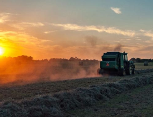 Traktor på et jorde