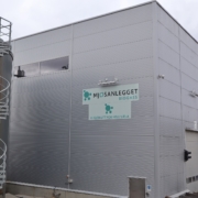 Mjøsanlegget biogass skilt og logo