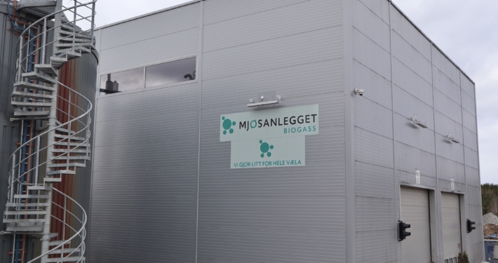 Mjøsanlegget biogass skilt og logo