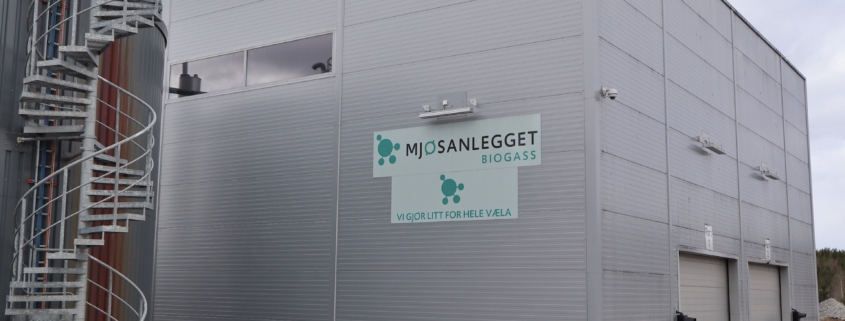 Mjøsanlegget biogass skilt og logo